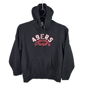 Mens Starter San Francisco 49ers Black Pullover Hoodie Cotton Blend Size XL